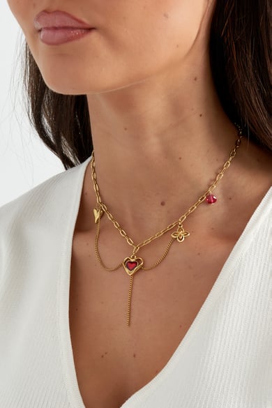 Pulse of Love Charm-Halskette – Goldfarben h5 Bild2